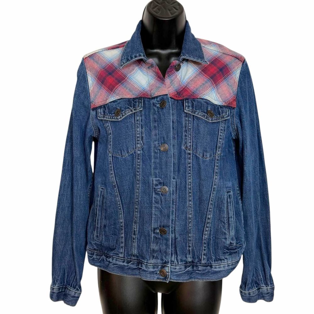 Gap x Pendleton Limited Edition Plaid Yoke Denim Trucker Jacket Western Size S